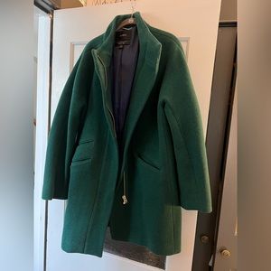 J. Crew Deep Green Italian Stadium Cloth Coat - Size 16 - Perfect Condition